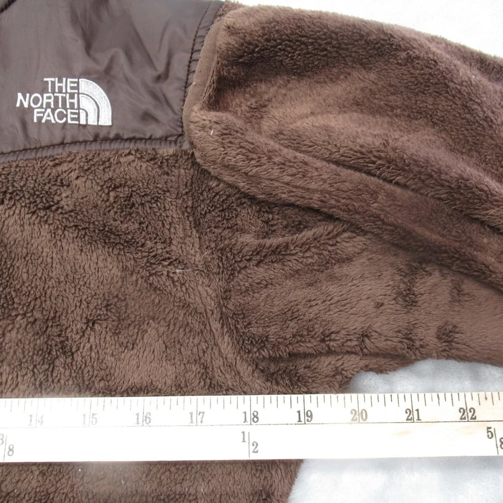 North Face Jacket Women Small Brown Hooded Pockets Sherpa Fleece SUPER SOFT